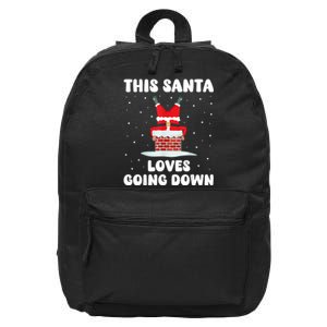 This Santa Loves Going Down Funny Christmas Meme 16 in Basic Backpack