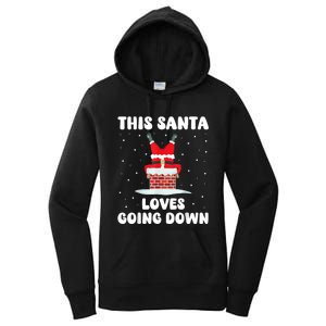 This Santa Loves Going Down Funny Christmas Meme Women's Pullover Hoodie