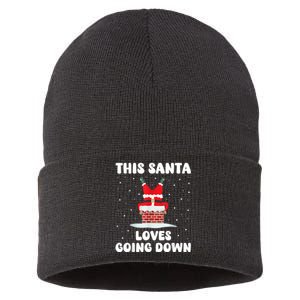 This Santa Loves Going Down Funny Christmas Meme Sustainable Knit Beanie