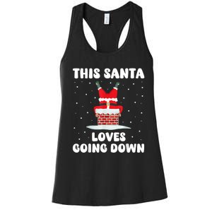 This Santa Loves Going Down Funny Christmas Meme Women's Racerback Tank