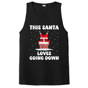 This Santa Loves Going Down Funny Christmas Meme PosiCharge Competitor Tank