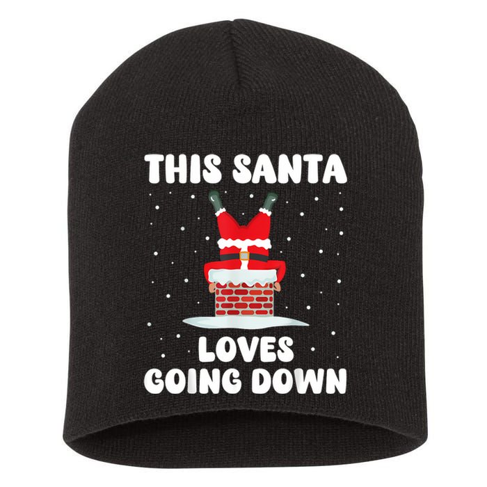 This Santa Loves Going Down Funny Christmas Meme Short Acrylic Beanie