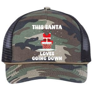 This Santa Loves Going Down Funny Christmas Meme Retro Rope Trucker Hat Cap