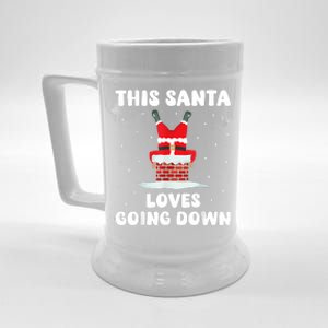 This Santa Loves Going Down Funny Christmas Meme Beer Stein