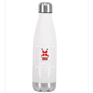 This Santa Loves Going Down Funny Christmas Meme Stainless Steel Insulated Water Bottle