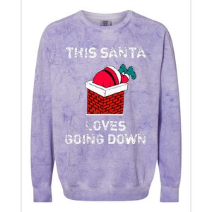 This Santa Loves Going Down Funny Christmas Colorblast Crewneck Sweatshirt