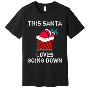 This Santa Loves Going Down Funny Christmas Premium T-Shirt