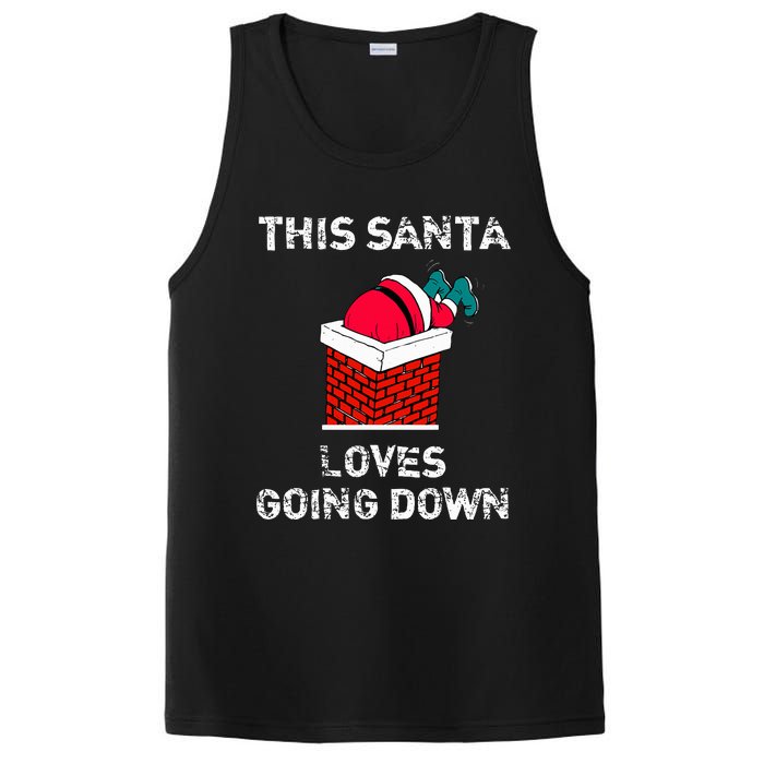 This Santa Loves Going Down Funny Christmas PosiCharge Competitor Tank