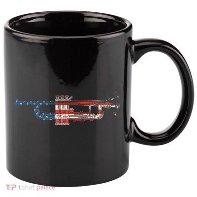 Trumpet Silhouette Love Jazz Player Music Gifts Band 11oz C Handle Ceramic Mug