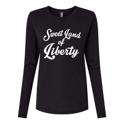 Trendy Sweet Land Of Liberty Text Gift Womens Cotton Relaxed Long Sleeve T-Shirt