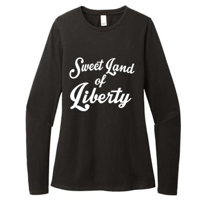 Trendy Sweet Land Of Liberty Text Gift Womens CVC Long Sleeve Shirt