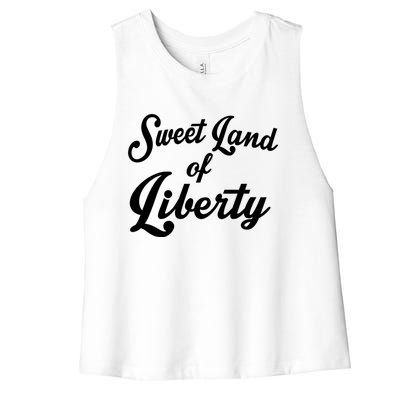 Trendy Sweet Land Of Liberty Text Gift Women's Racerback Cropped Tank