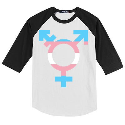 Transgender Sign Logo Flag Pride Month Kids Colorblock Raglan Jersey