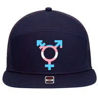 Transgender Sign Logo Flag Pride Month 7 Panel Mesh Trucker Snapback Hat