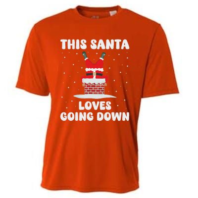 This Santa Loves Going Down Cooling Performance Crew T-Shirt