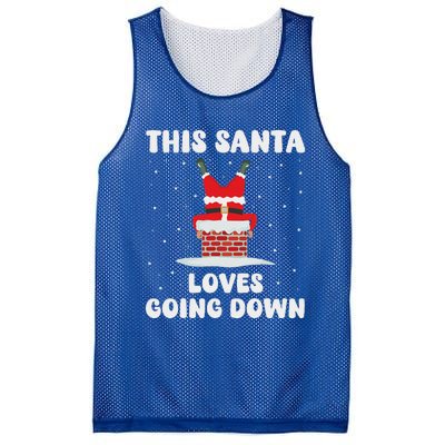 This Santa Loves Going Down Mesh Reversible Basketball Jersey Tank