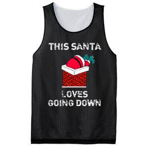 This Santa Loves Going Down Funny Christmas Mesh Reversible Basketball Jersey Tank