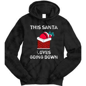 This Santa Loves Going Down Funny Christmas Tie Dye Hoodie