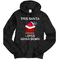 This Santa Loves Going Down Funny Christmas Tie Dye Hoodie