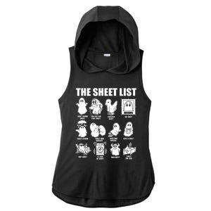 The Sheet List Halloween Funny Boo Sheet Ghost Halloween Ladies PosiCharge Tri-Blend Wicking Draft Hoodie Tank