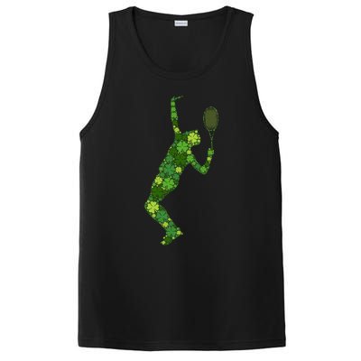 Tennis Serve Lucky Green Shamrock Clover Cool Gift St Patricks Day Gift PosiCharge Competitor Tank