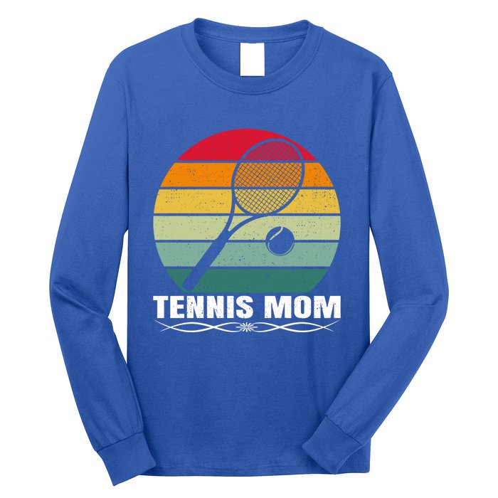 Tennis Sports Lover Vintage Tennis Mom Mother's Day Cute Gift Long Sleeve Shirt