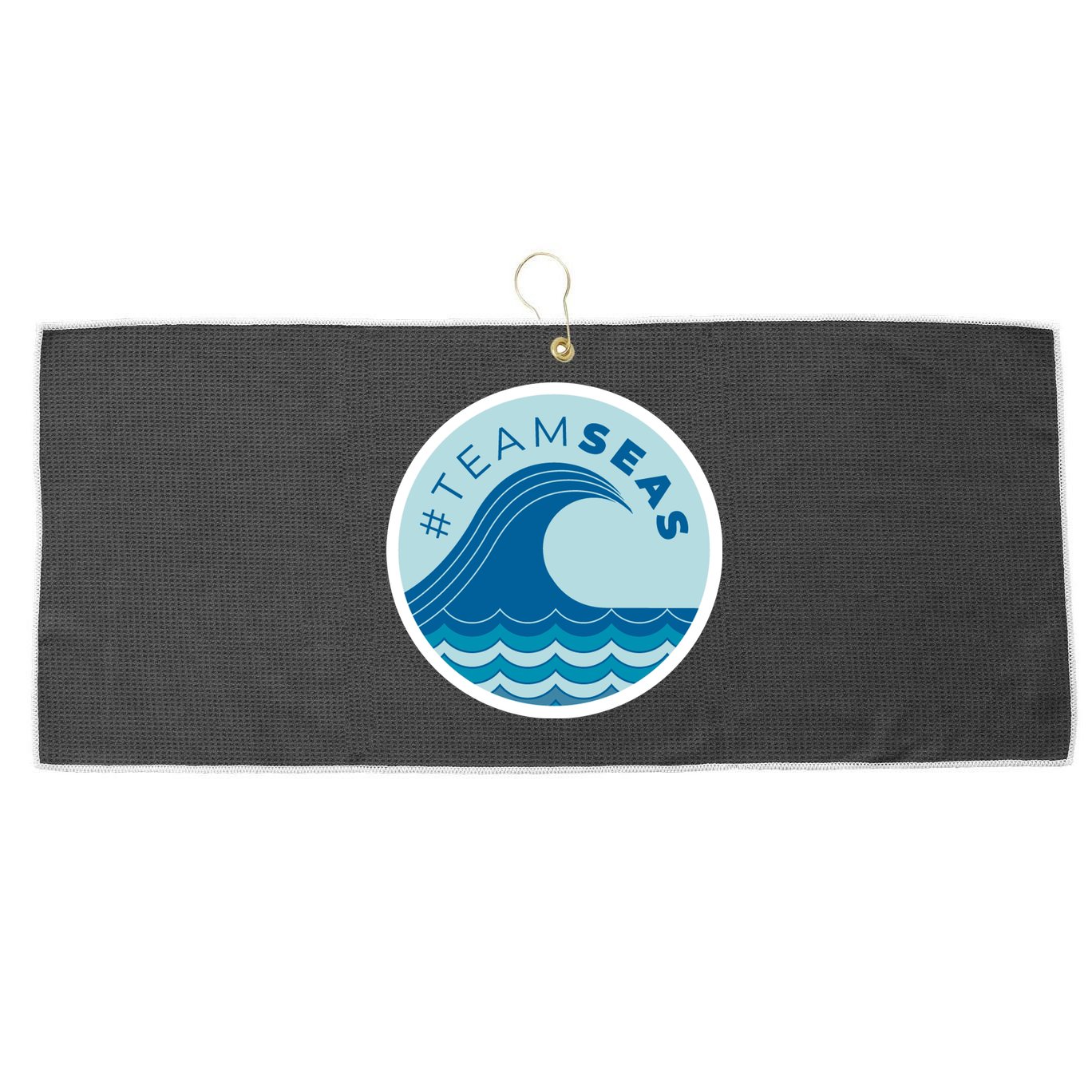 Team Seas Logo Large Microfiber Waffle Golf Towel