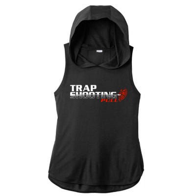 Trap Shooting Logo Ladies PosiCharge Tri-Blend Wicking Draft Hoodie Tank