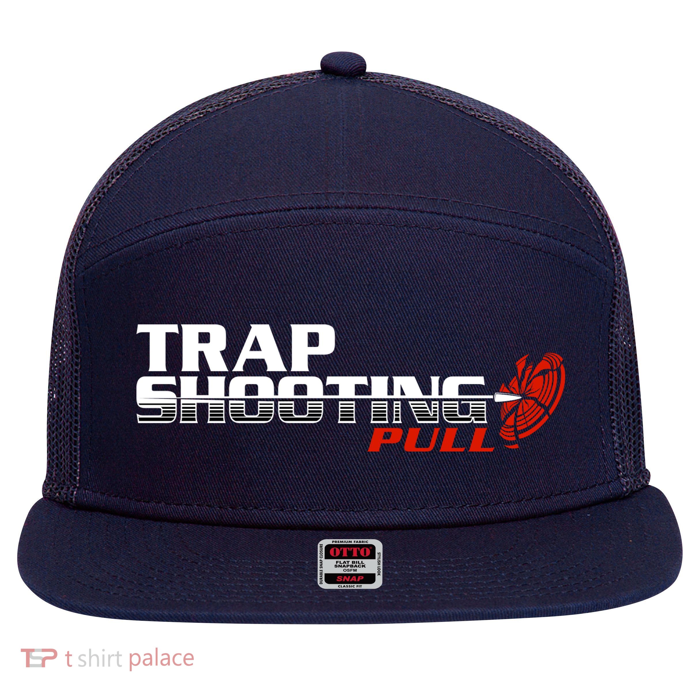 Trap Shooting Logo 7 Panel Mesh Trucker Snapback Hat