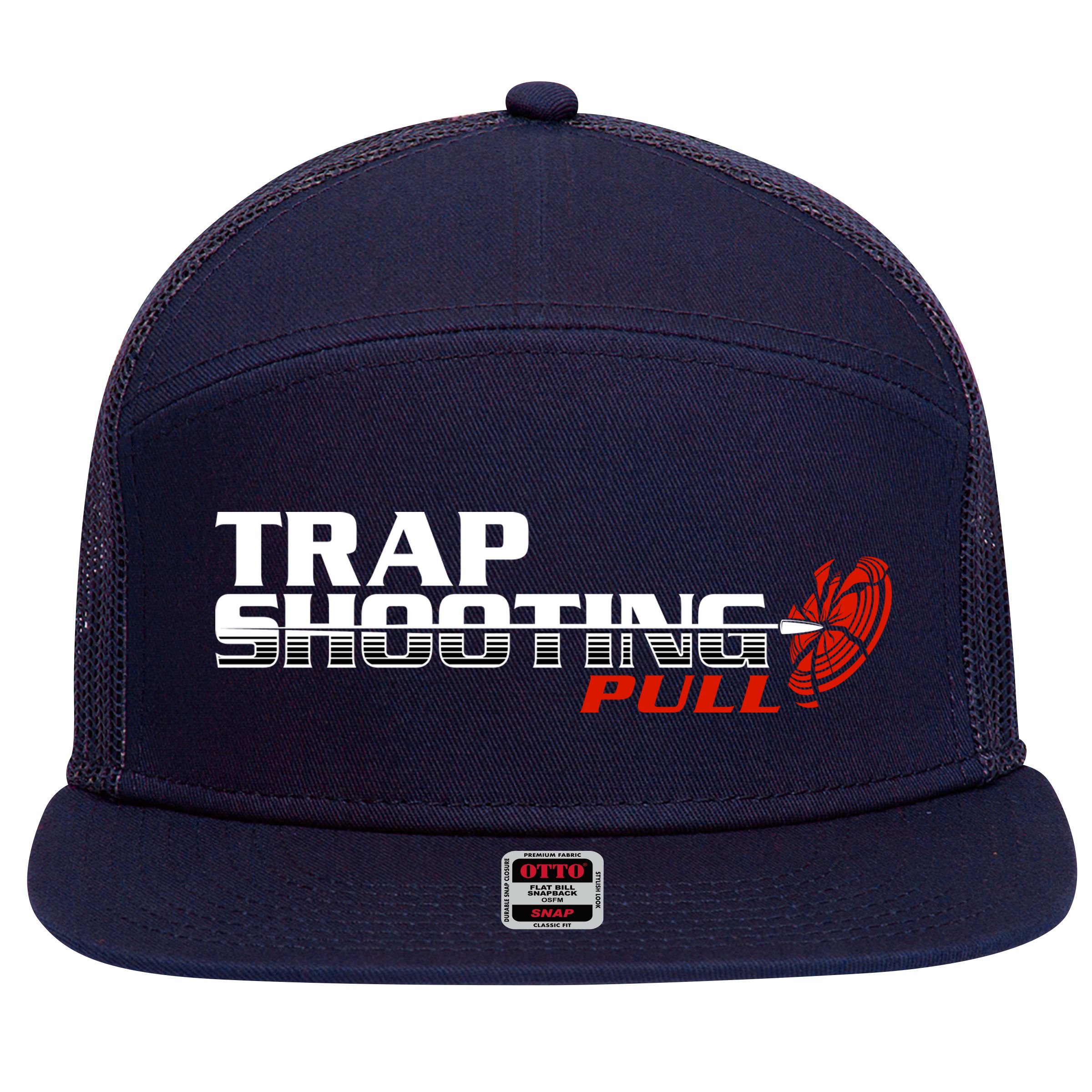 Trap Shooting Logo 7 Panel Mesh Trucker Snapback Hat