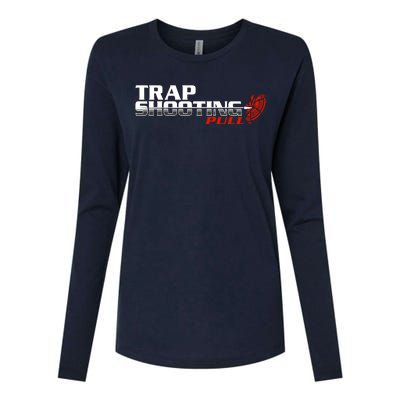 Trap Shooting Logo Womens Cotton Relaxed Long Sleeve T-Shirt