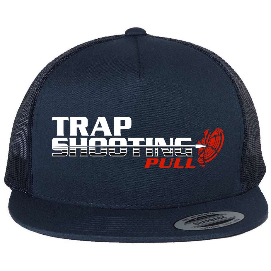 Trap Shooting Logo Flat Bill Trucker Hat