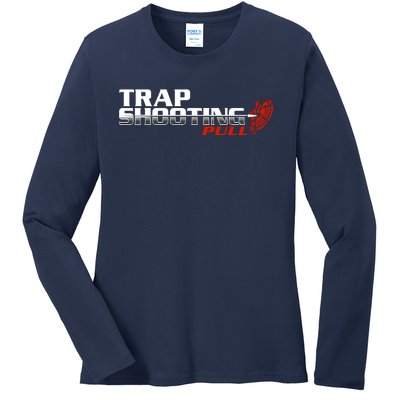 Trap Shooting Logo Ladies Long Sleeve Shirt