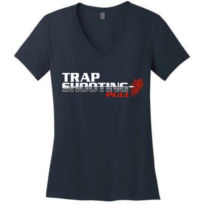 Trap Shooting Logo Women's V-Neck T-Shirt