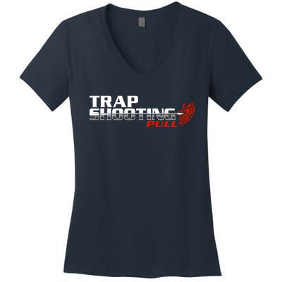 Trap Shooting Logo Women's V-Neck T-Shirt