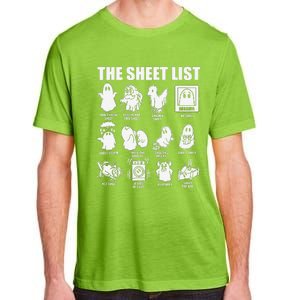 The Sheet List Halloween Funny Boo Sheet Ghost Halloween Adult ChromaSoft Performance T-Shirt