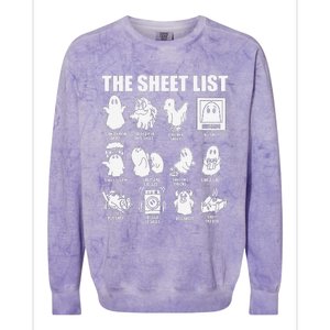 The Sheet List Halloween Funny Boo Sheet Ghost Halloween Colorblast Crewneck Sweatshirt