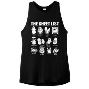 The Sheet List Halloween Funny Boo Sheet Ghost Halloween Ladies PosiCharge Tri-Blend Wicking Tank