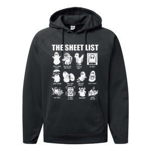 The Sheet List Halloween Funny Boo Sheet Ghost Halloween Performance Fleece Hoodie