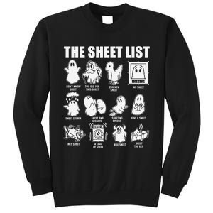 The Sheet List Halloween Funny Boo Sheet Ghost Halloween Sweatshirt