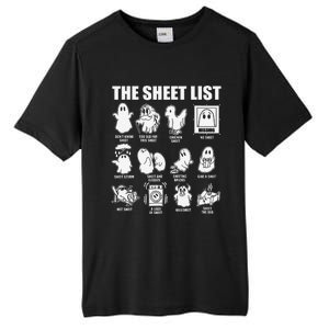 The Sheet List Halloween Funny Boo Sheet Ghost Halloween Tall Fusion ChromaSoft Performance T-Shirt