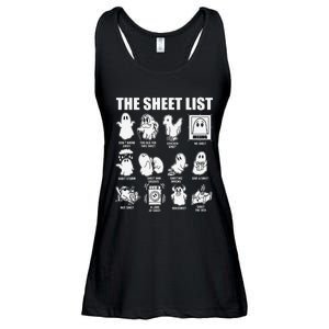 The Sheet List Halloween Funny Boo Sheet Ghost Halloween Ladies Essential Flowy Tank