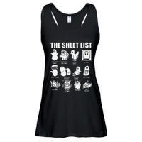 The Sheet List Halloween Funny Boo Sheet Ghost Halloween Ladies Essential Flowy Tank