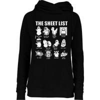 The Sheet List Halloween Funny Boo Sheet Ghost Halloween Womens Funnel Neck Pullover Hood