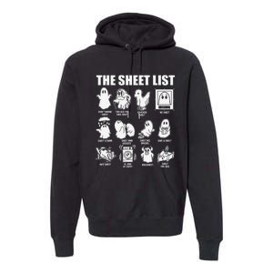 The Sheet List Halloween Funny Boo Sheet Ghost Halloween Premium Hoodie