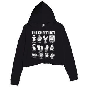 The Sheet List Halloween Funny Boo Sheet Ghost Halloween Crop Fleece Hoodie