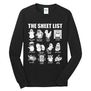 The Sheet List Halloween Funny Boo Sheet Ghost Halloween Tall Long Sleeve T-Shirt