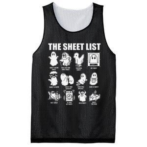 The Sheet List Halloween Funny Boo Sheet Ghost Halloween Mesh Reversible Basketball Jersey Tank