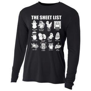 The Sheet List Halloween Funny Boo Sheet Ghost Halloween Cooling Performance Long Sleeve Crew