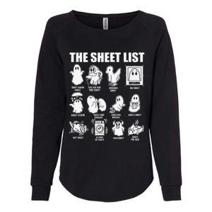 The Sheet List Halloween Funny Boo Sheet Ghost Halloween Womens California Wash Sweatshirt